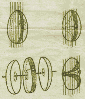 L'Uovo Luminoso e le Fibre Energetice illuminate dal Punto d'Assemblaggio, in un disegno originale di Carlos Castaneda.